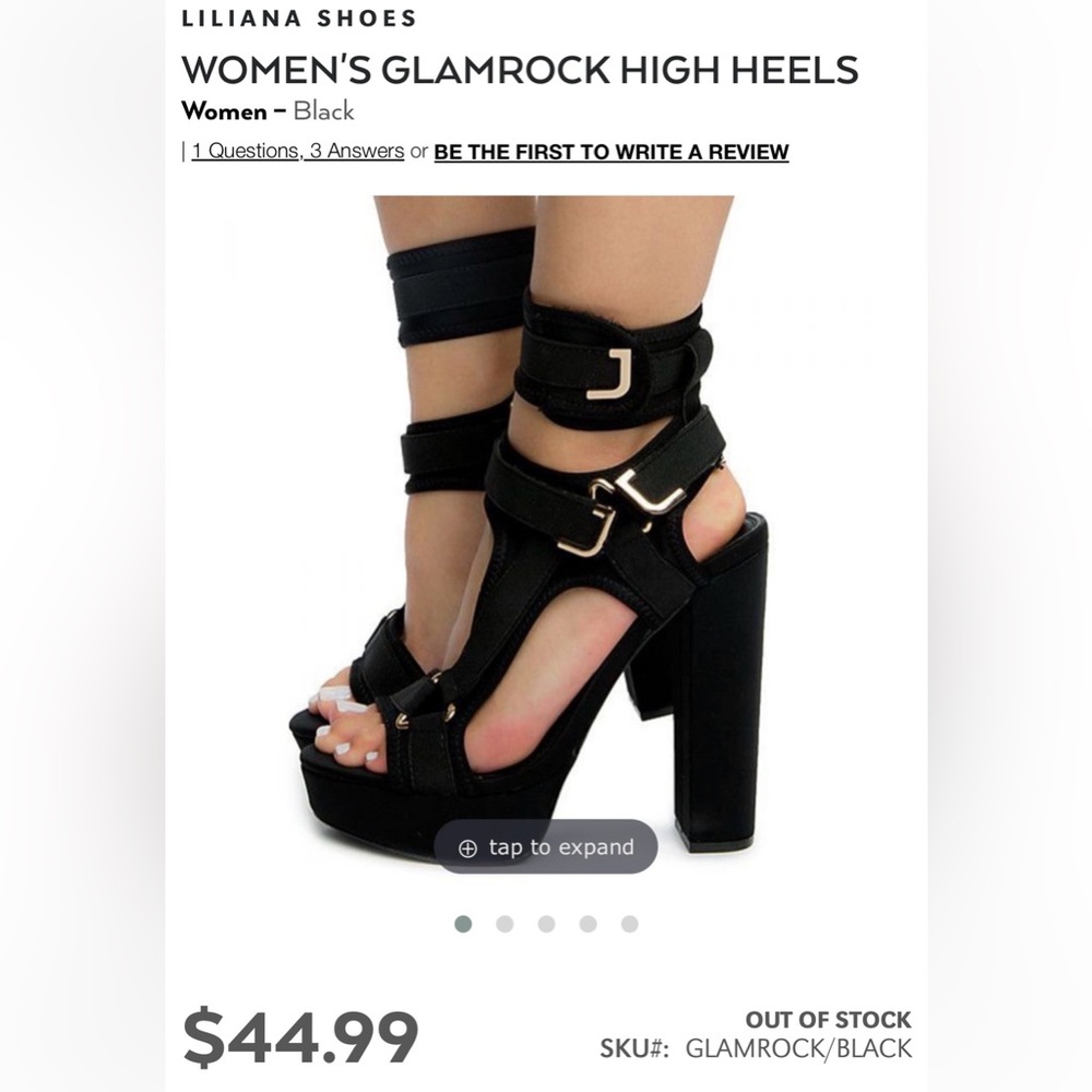 Black High Block Heel Strappy Platform Sandals